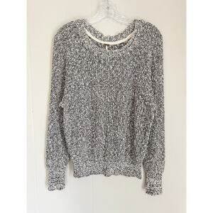 Free People Electric City Sweater Gray Medium‎ Pullover Open Weave Linen Blend